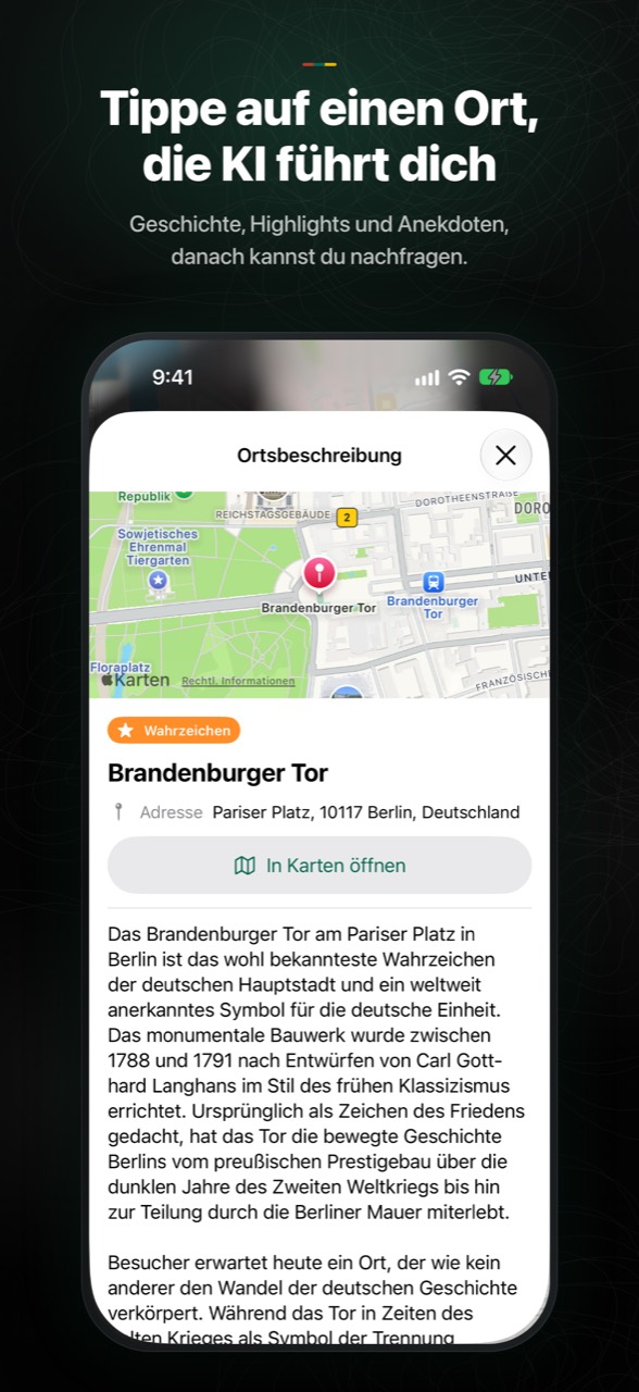 KI-Ortsführer stellt eine Sehenswürdigkeit vor